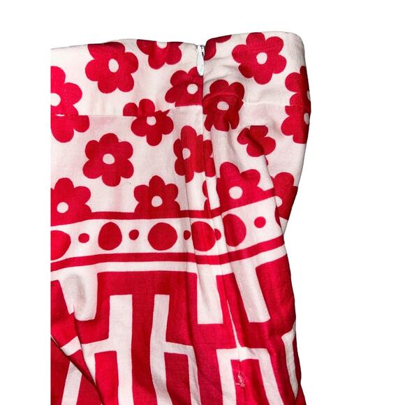 Milly Of New York Women's Pink & White Floral Geometric Mini Skirt Sz‎ 10 - Picture 7 of 7